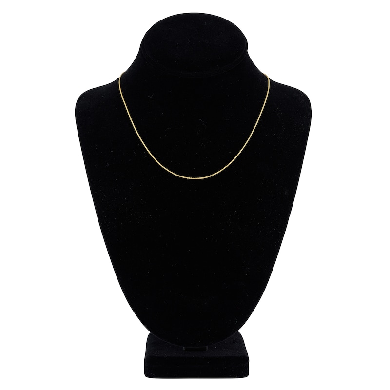 Main Image 4 of Diamond-Cut Round Solid Wheat Chain Necklace 14K Yellow Gold 18" 1.05mm