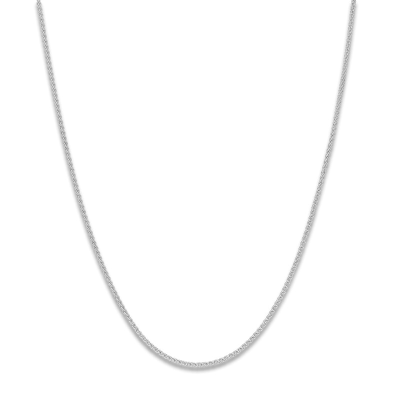 Round Solid Wheat Chain Necklace 14K Gold 18" 1.05mm