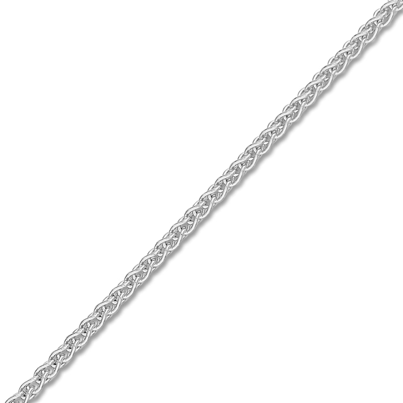 Main Image 2 of Round Solid Wheat Chain Necklace 14K White Gold 18" 1.05mm