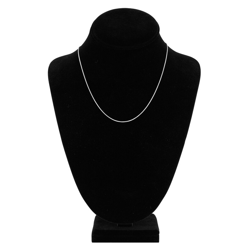 Main Image 4 of Round Solid Wheat Chain Necklace 14K White Gold 18" 1.05mm