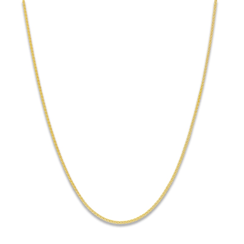Main Image 1 of Round Solid Wheat Chain Necklace 14K Yellow Gold 20" 1.05mm