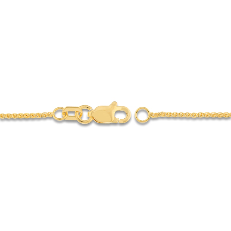 Main Image 3 of Round Solid Wheat Chain Necklace 14K Yellow Gold 24" 1.05mm