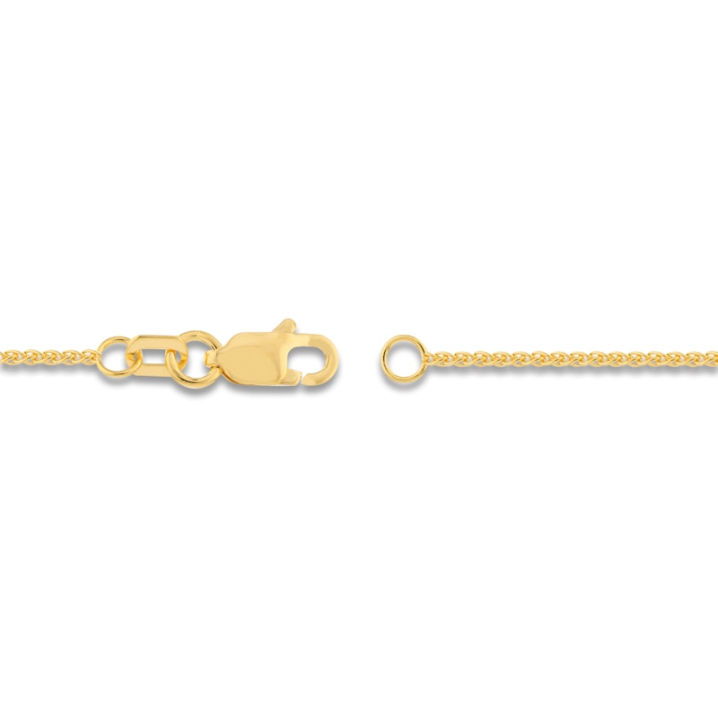 Main Image 3 of Round Solid Wheat Chain Necklace 14K Yellow Gold 30" 1.05mm