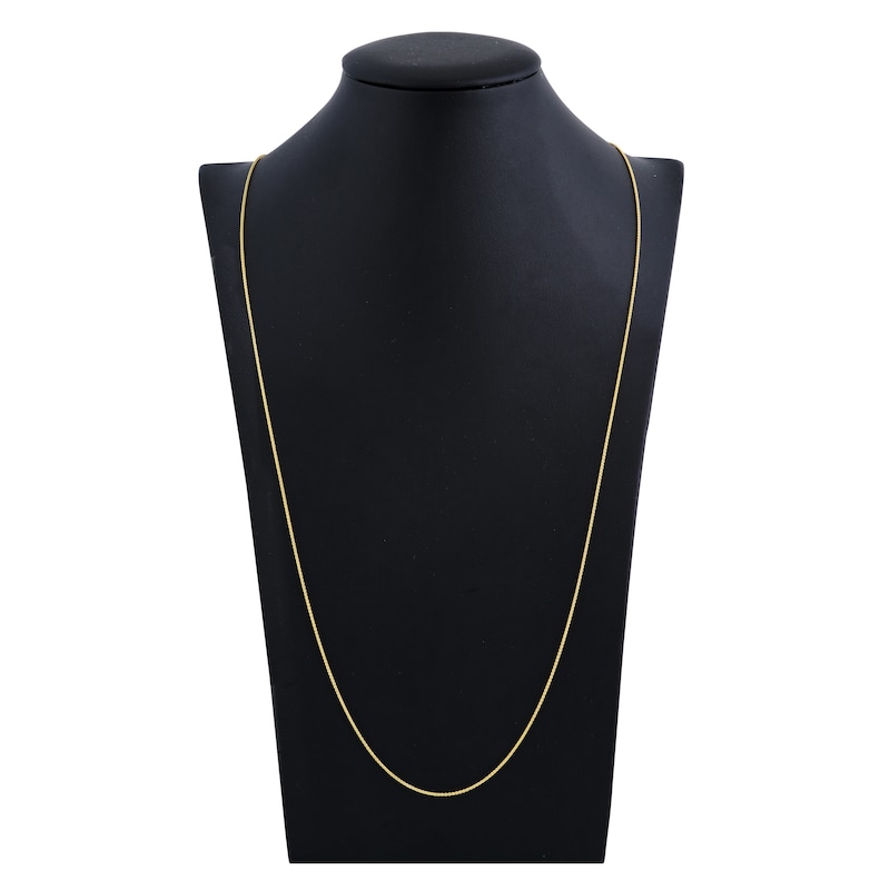 Main Image 4 of Round Solid Wheat Chain Necklace 14K Yellow Gold 30" 1.05mm