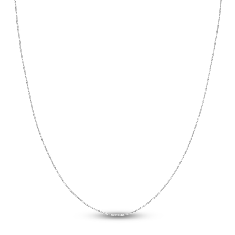 Square Solid Wheat Chain Necklace 14K Gold 18" 0.85mm