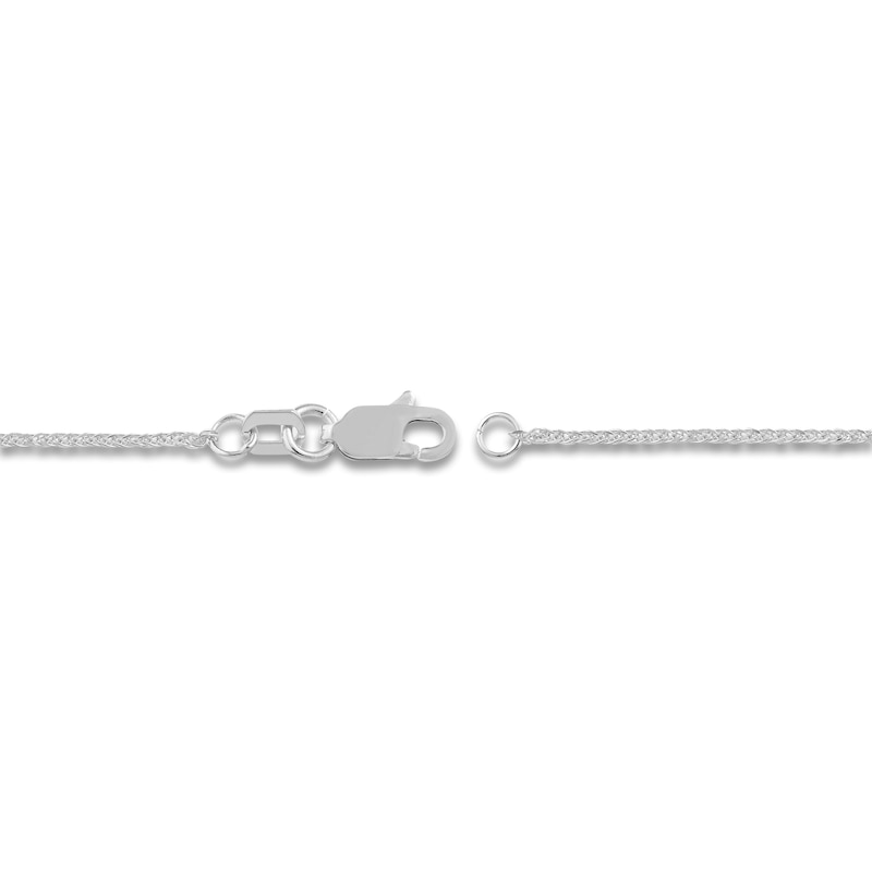 Main Image 3 of Square Solid Wheat Chain Necklace 14K White Gold 18" 0.85mm