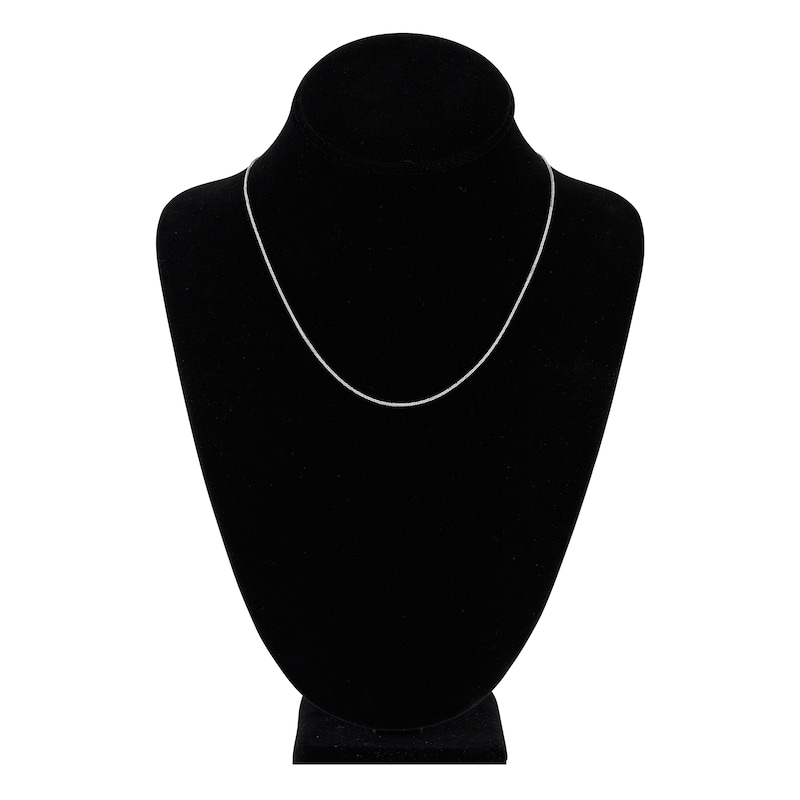 Main Image 4 of Square Solid Wheat Chain Necklace 14K White Gold 18" 0.85mm