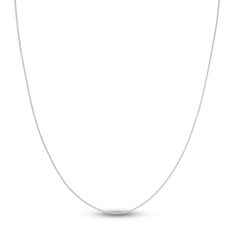 Main Image 1 of Square Solid Wheat Chain Necklace 14K White Gold 20" 0.85mm