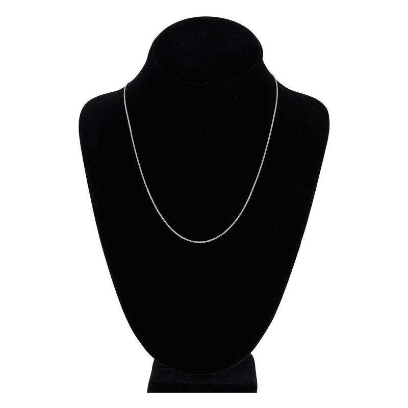 Main Image 4 of Square Solid Wheat Chain Necklace 14K White Gold 20" 0.85mm