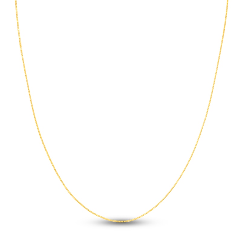 Main Image 1 of Square Solid Wheat Chain Necklace 14K Yellow Gold 18" 0.85mm