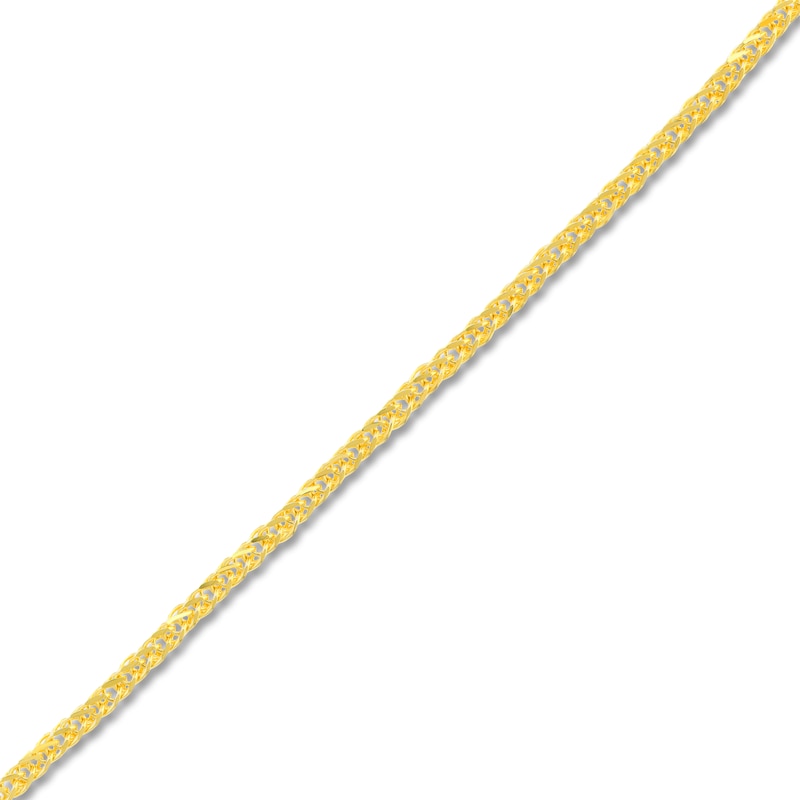 Main Image 2 of Square Solid Wheat Chain Necklace 14K Yellow Gold 18" 0.85mm