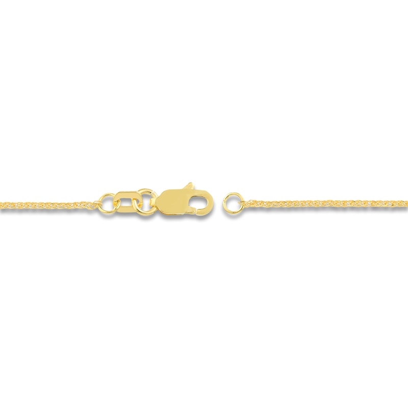 Main Image 3 of Square Solid Wheat Chain Necklace 14K Yellow Gold 18" 0.85mm
