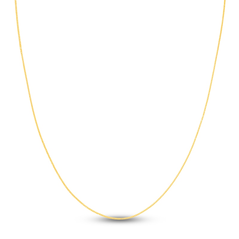 Main Image 1 of Square Solid Wheat Chain Necklace 14K Yellow Gold 20" 0.85mm