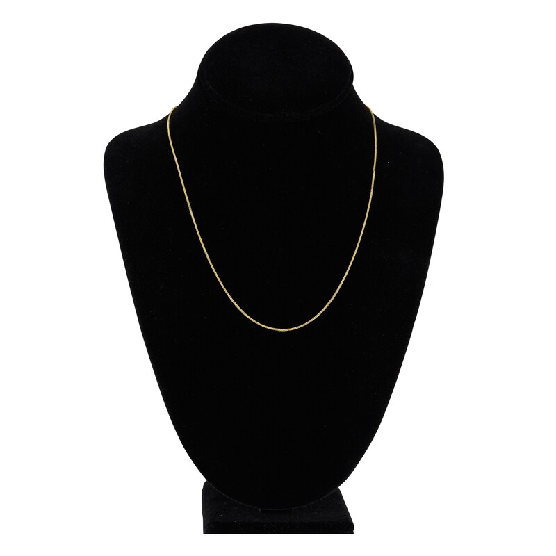 Main Image 4 of Square Solid Wheat Chain Necklace 14K Yellow Gold 20" 0.85mm