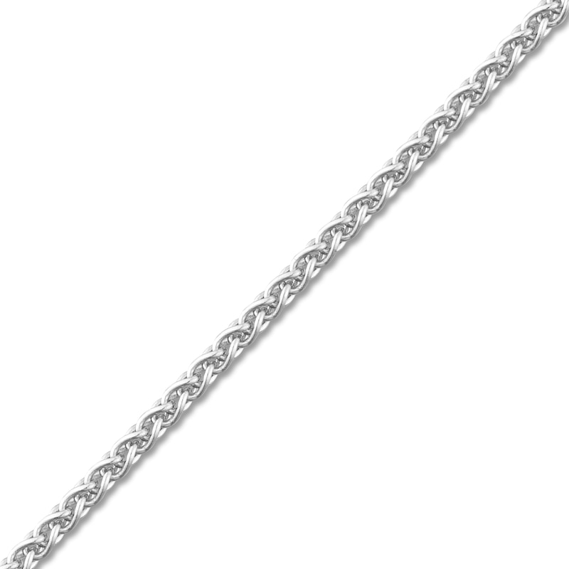Main Image 2 of Round Solid Wheat Chain Necklace 14K White Gold 18" 1.05mm