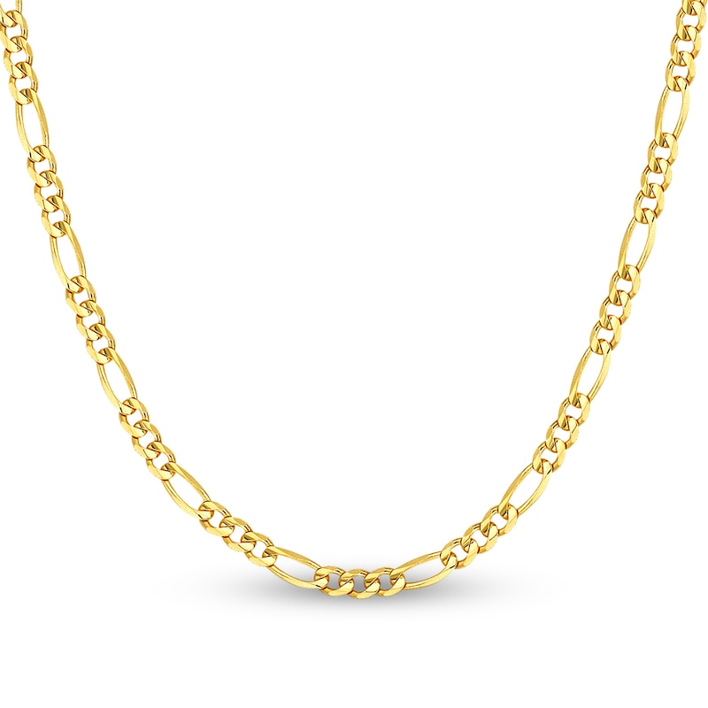 Main Image 1 of Solid Figaro Chain Necklace 14K Yellow Gold 24" 4.75mm