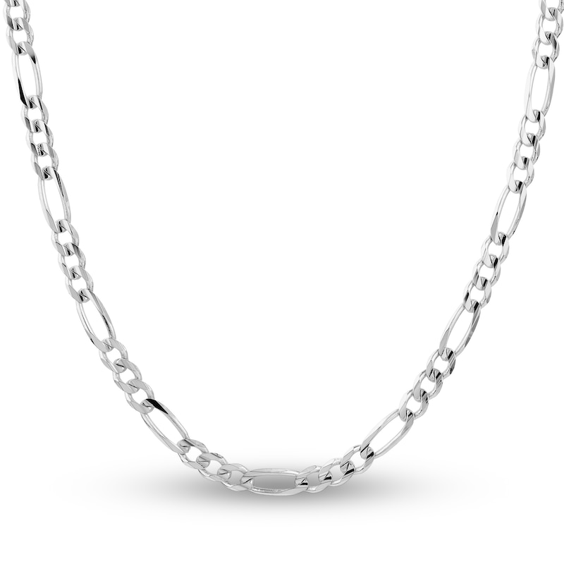 Main Image 1 of Solid Figaro Chain Necklace 14K White Gold 20" 5.8mm