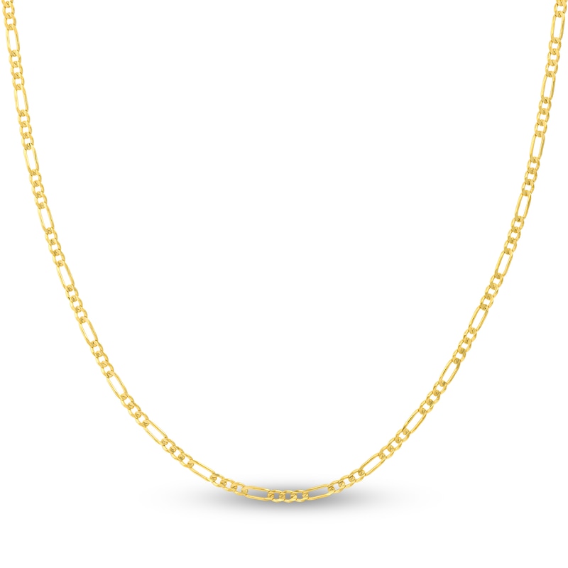 Main Image 1 of Solid Figaro Chain Necklace 14K Yellow Gold 16" 2.36mm