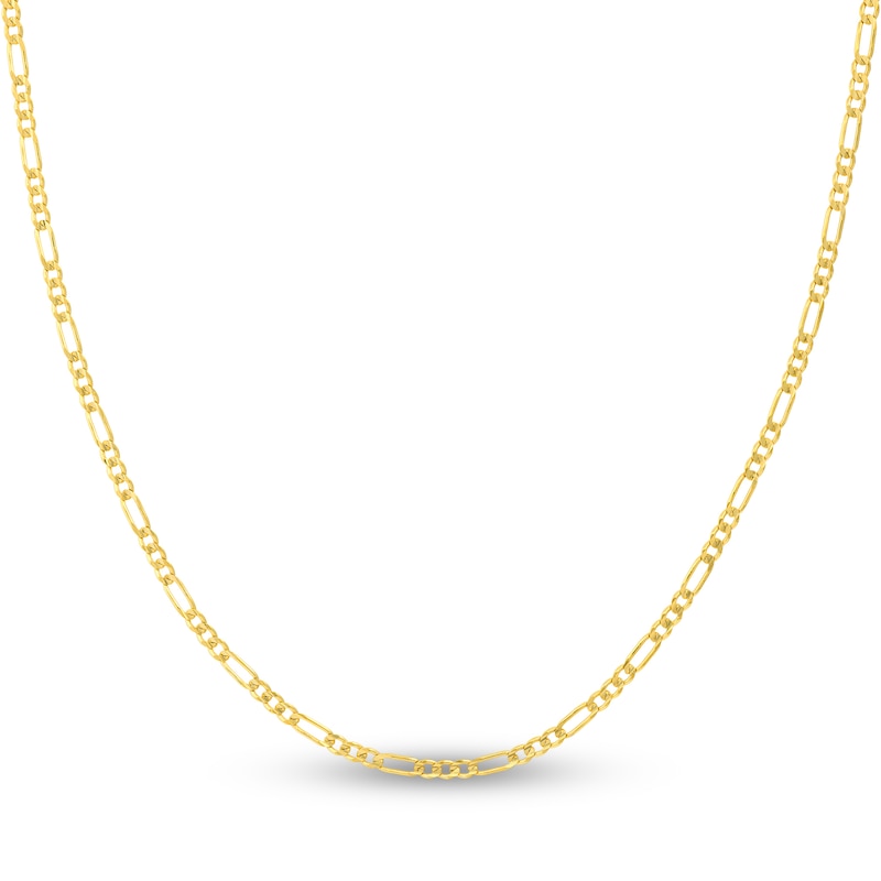 Main Image 1 of Solid Figaro Chain Necklace 14K Yellow Gold 24" 2.36mm