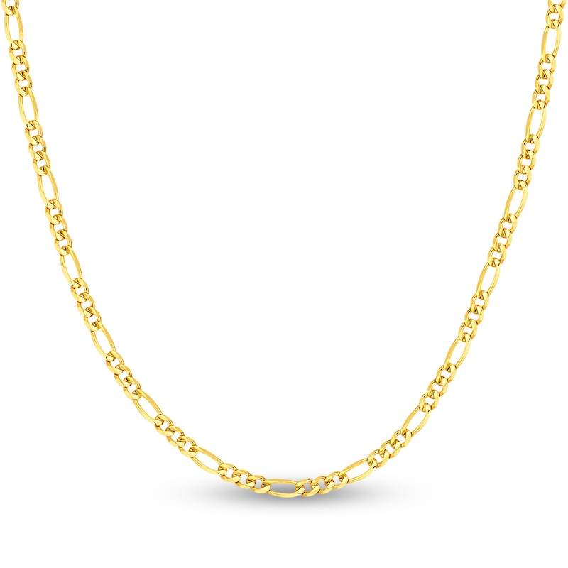 Main Image 1 of Solid Figaro Chain Necklace 14K Yellow Gold 18" 3.2mm