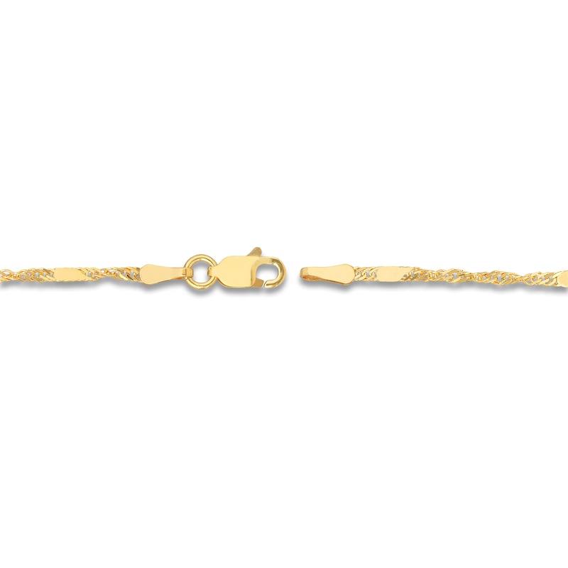 Main Image 3 of Solid Singapore Chain Necklace 14K Yellow Gold 18" 1.75mm