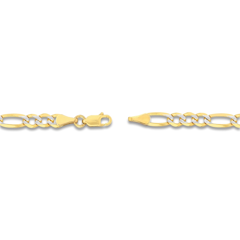 Main Image 3 of Solid Figaro Chain Necklace 14K Two-Tone Gold 24" 5.8mm