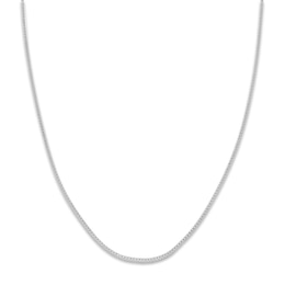 Solid Franco Chain Necklace 14K White Gold 20" 1.55mm