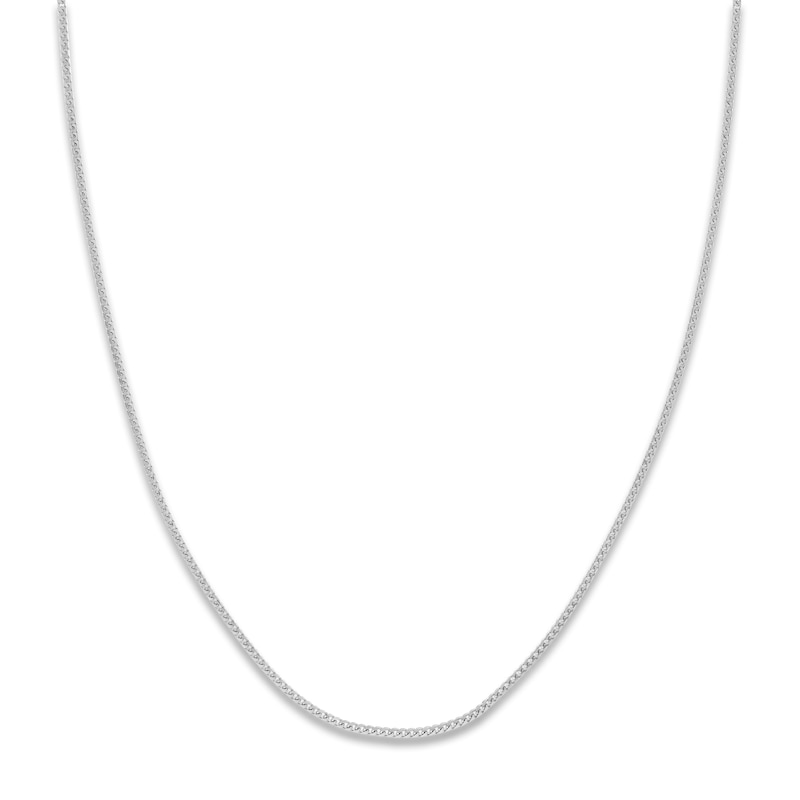 Main Image 1 of Solid Figaro Chain Necklace 14K White Gold 24" 1.55mm