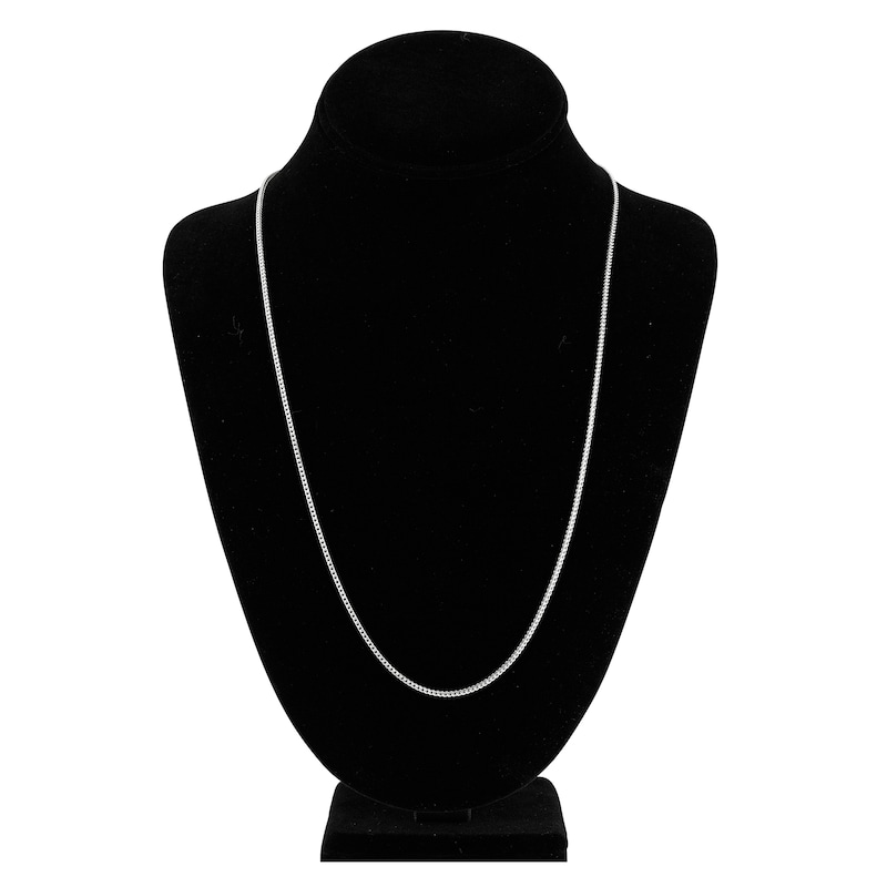 Main Image 4 of Solid Figaro Chain Necklace 14K White Gold 24" 1.55mm
