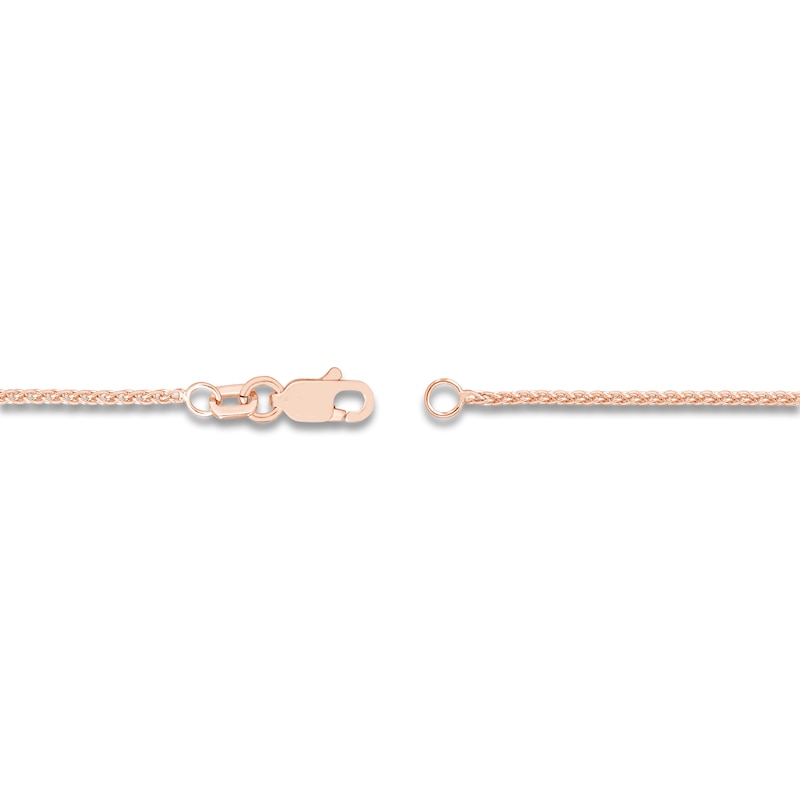 Main Image 3 of Round Solid Wheat Chain Necklace 14K Rose Gold 20" 1.25mm