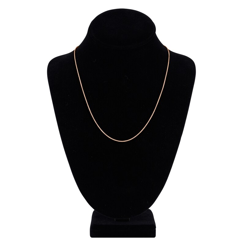Main Image 4 of Round Solid Wheat Chain Necklace 14K Rose Gold 20" 1.25mm