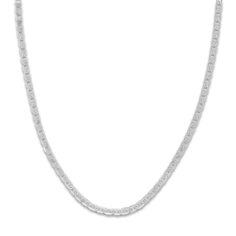 Main Image 1 of Solid Mariner Chain Necklace 14K White Gold 18" 3.7mm