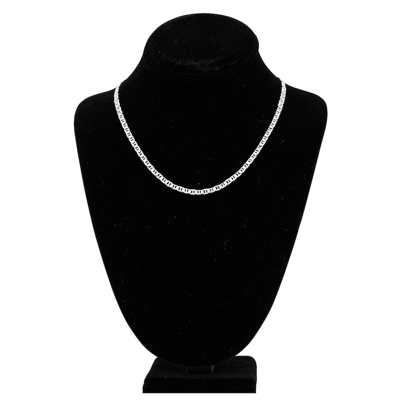 Main Image 4 of Solid Mariner Chain Necklace 14K White Gold 18" 3.7mm