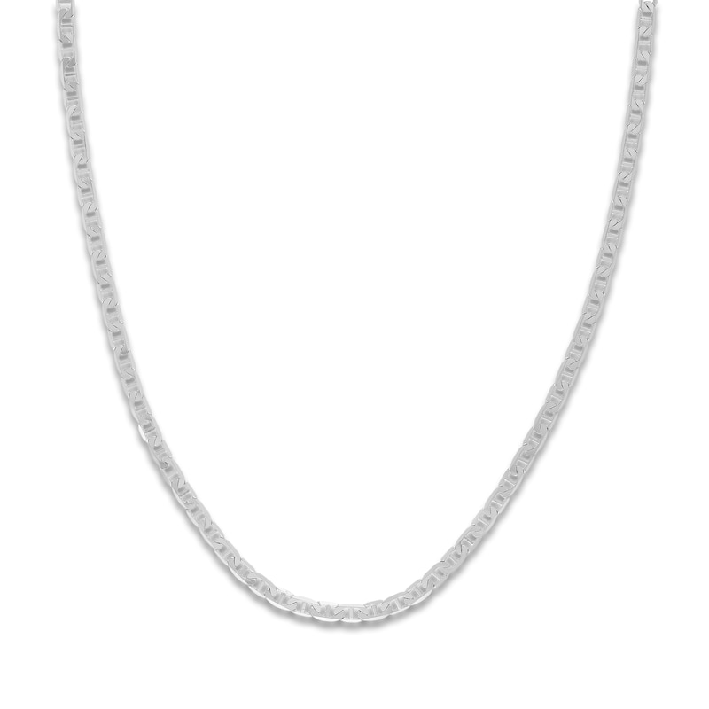 Main Image 1 of Solid Mariner Chain Necklace 14K White Gold 20" 3.7mm