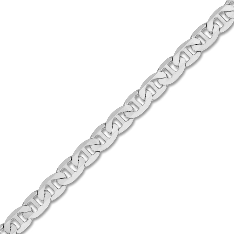 Solid Mariner Chain Necklace 14K White Gold 20" 3.7mm