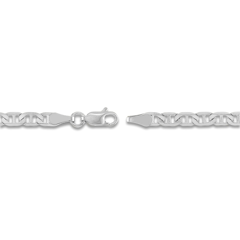 Solid Mariner Chain Necklace 14K White Gold 20" 3.7mm