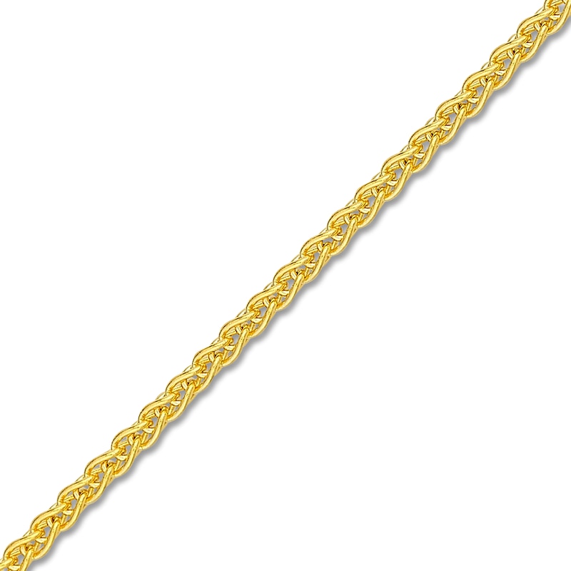 Main Image 2 of Round Solid Wheat Chain Necklace 14K Yellow Gold 18" 1.25mm