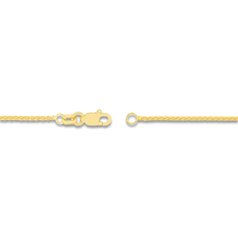 Main Image 3 of Round Solid Wheat Chain Necklace 14K Yellow Gold 18" 1.25mm