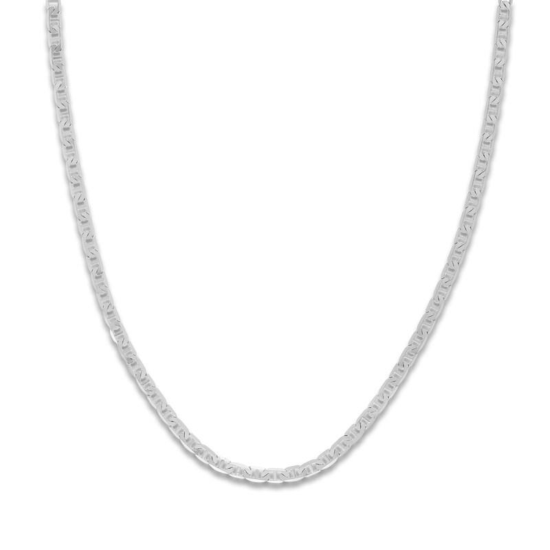 Main Image 1 of Solid Mariner Chain Necklace 14K White Gold 24" 3.7mm