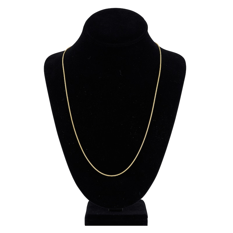 Main Image 4 of Round Solid Wheat Chain Necklace 14K Yellow Gold 24" 1.25mm