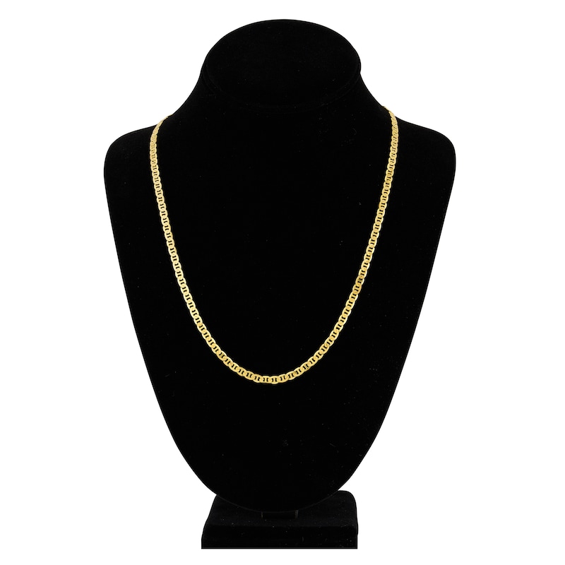 Main Image 4 of Solid Mariner Chain Necklace 14K Yellow Gold 22" 3.7mm