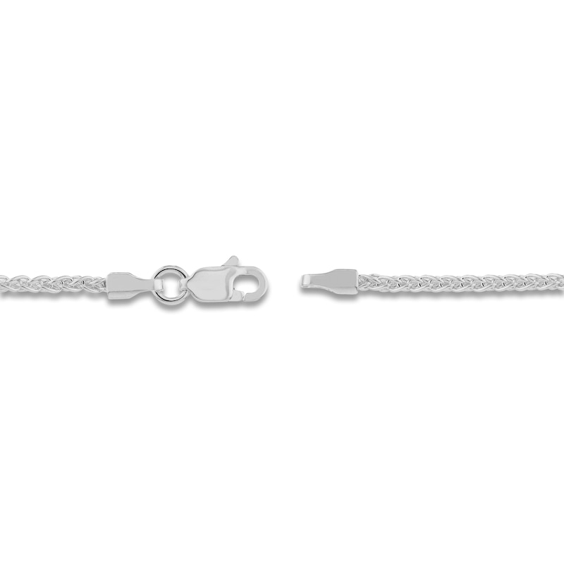 Main Image 3 of Round Solid Wheat Chain Necklace 14K White Gold 18" 1.65mm