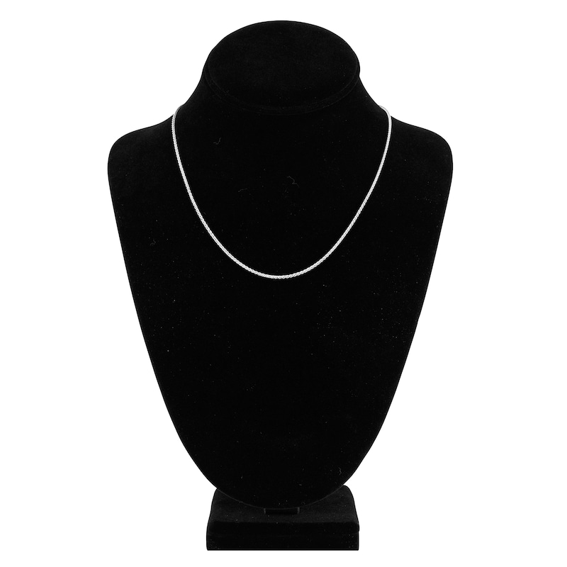 Main Image 4 of Round Solid Wheat Chain Necklace 14K White Gold 18" 1.65mm