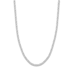 Solid Mariner Chain Necklace 14K White Gold 18" 4.4mm