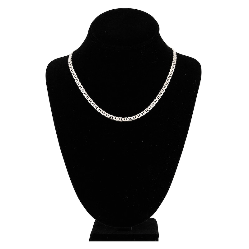 Main Image 4 of Solid Mariner Chain Necklace 14K White Gold 18" 4.4mm