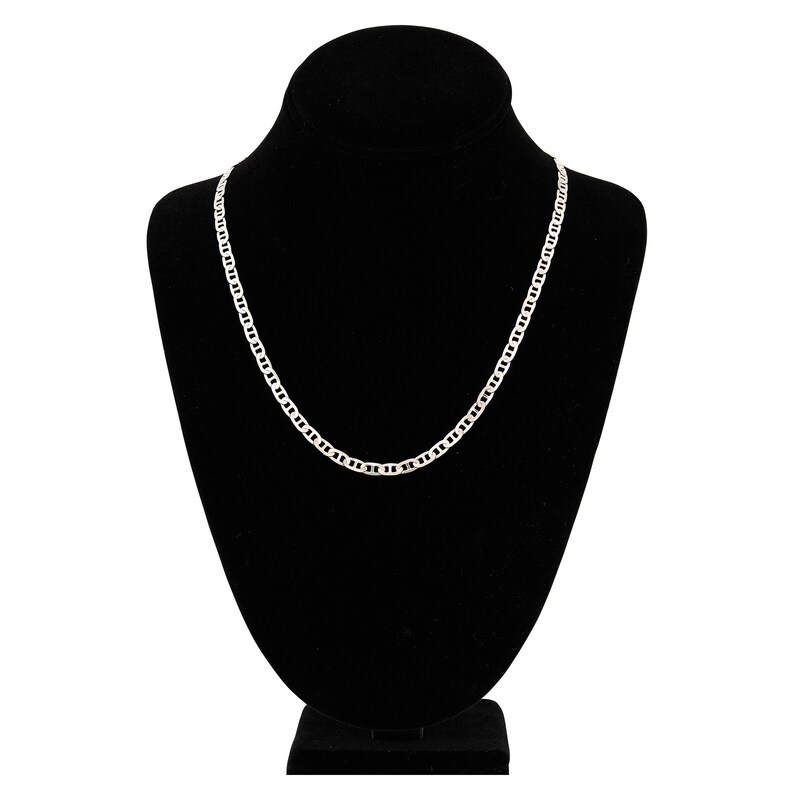 Main Image 4 of Solid Mariner Chain Necklace 14K White Gold 20" 4.4mm