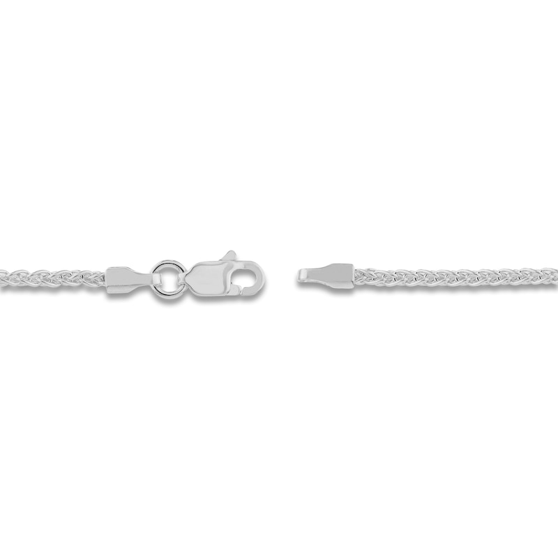 Main Image 3 of Round Solid Wheat Chain Necklace 14K White Gold 22&quot; 1.65mm