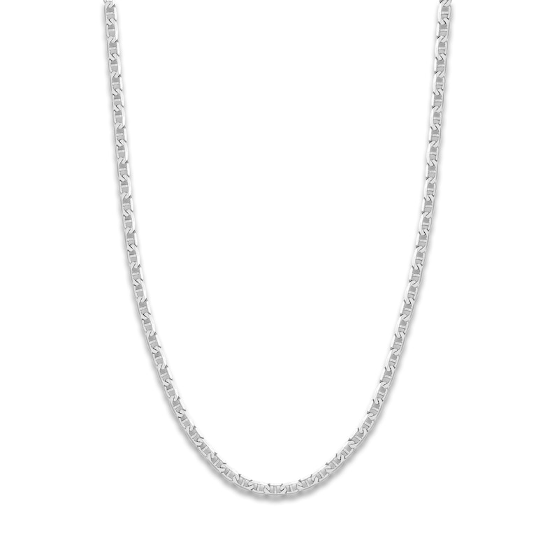 Main Image 1 of Solid Mariner Chain Necklace 14K White Gold 24" 4.4mm