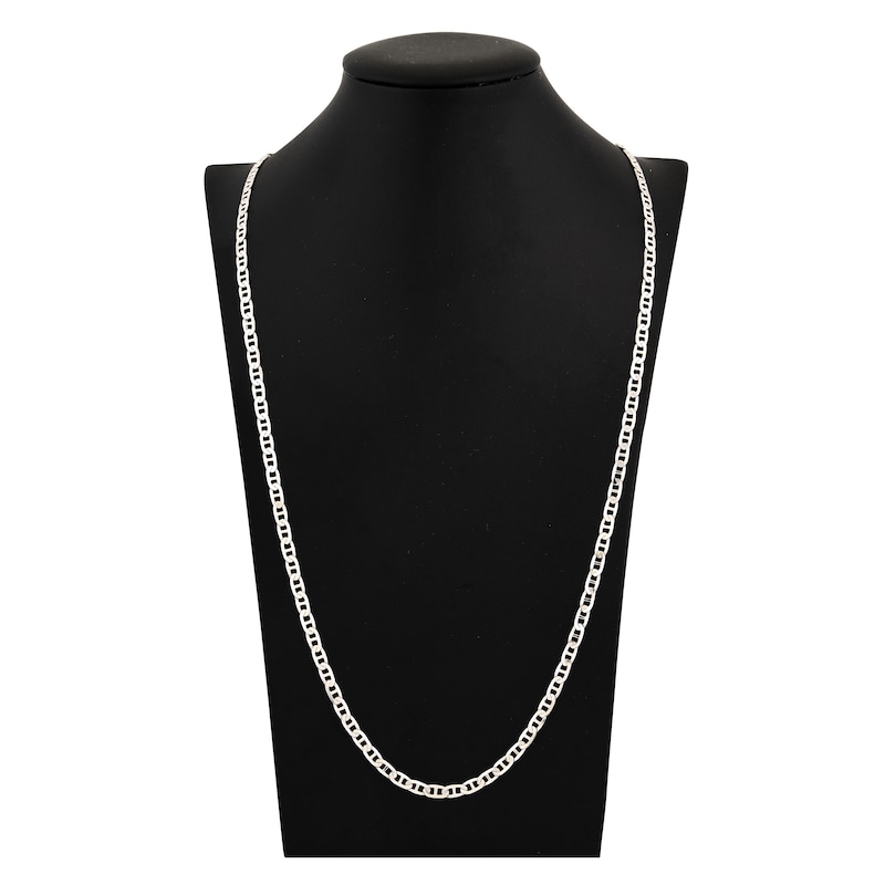 Main Image 4 of Solid Mariner Chain Necklace 14K White Gold 30" 4.4mm