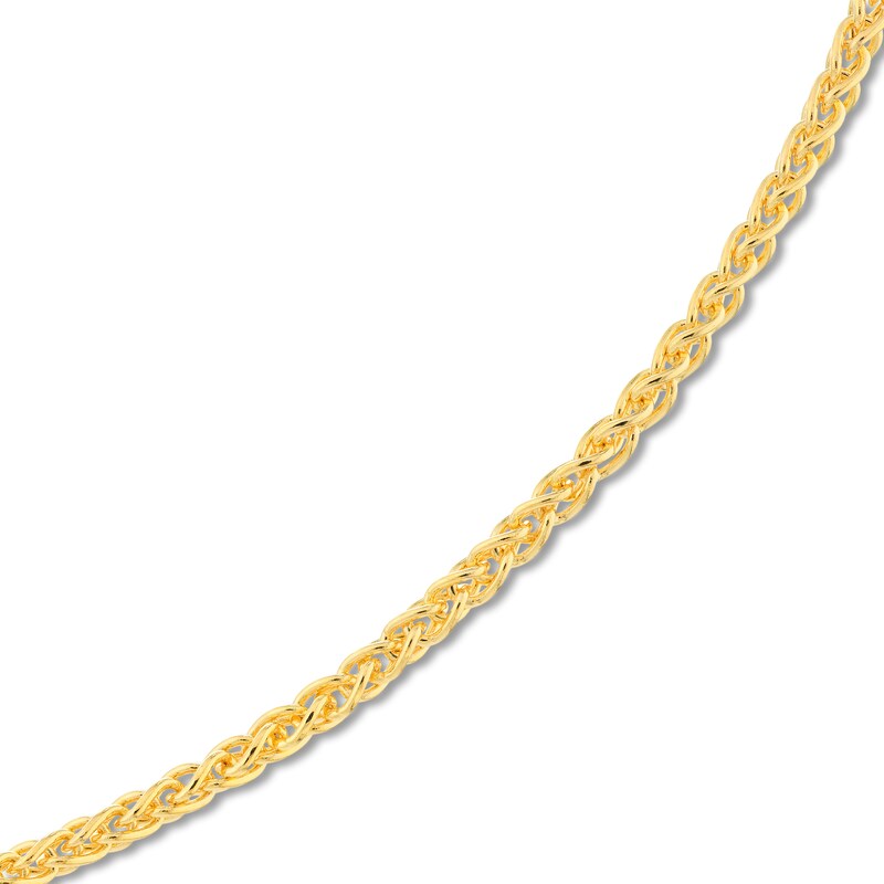 Main Image 2 of Round Solid Wheat Chain Necklace 14K Yellow Gold 16" 1.65mm